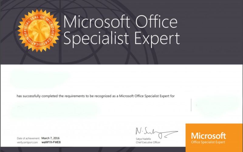 Chứng chỉ Microsoft Office Specialist (MOS)
